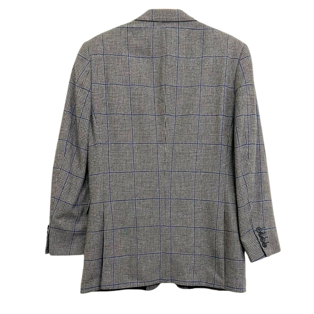 Like New Zegna Windowpane Plaid Cashmere & Wool Sport jacket Blue Gray Sz 50 R - Picture 11 of 17